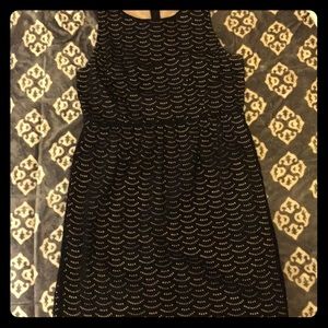 Loft round eyelet black dress